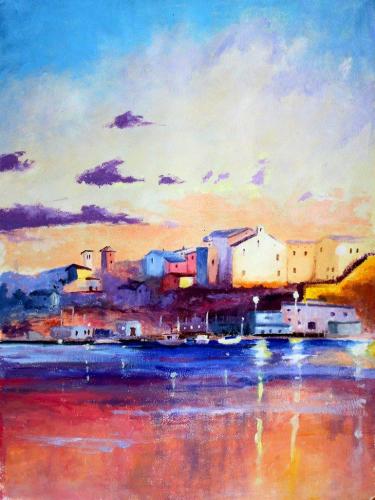 Landschaft im Sonnenuntergang (Öl auf Leinwand), HOPP´s MAL Kunstschule