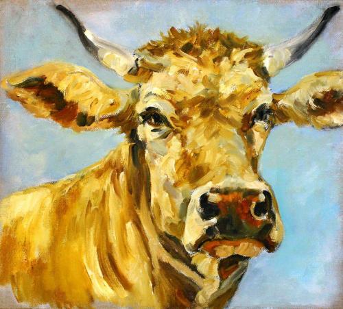 Kuh (Öl auf Leinwand), HOPP´s MAL Kunstschule
