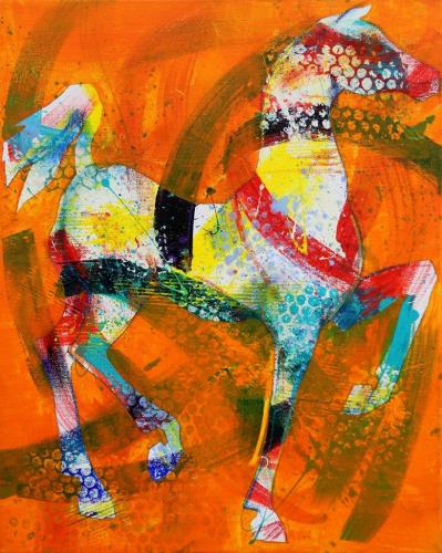 Pferd, abstrahiert (Acryl auf Leinwand), HOPP´s MAL Kunstschule