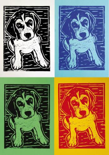 Hunde (Linoldruck), HOPP´s MAL Kunstschule